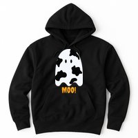Moo Cute Funny Cow Print Ghost Halloween Tee Hoodie