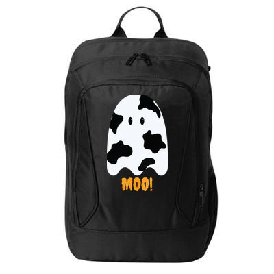 Moo Cute Funny Cow Print Ghost Halloween Tee City Backpack