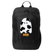 Moo Cute Funny Cow Print Ghost Halloween Tee City Backpack