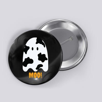 Moo Cute Funny Cow Print Ghost Halloween Tee Button
