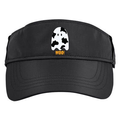 Moo Cute Funny Cow Print Ghost Halloween Tee Adult Drive Performance Visor