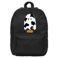 Moo Cute Funny Cow Print Ghost Halloween Tee 16 in Basic Backpack