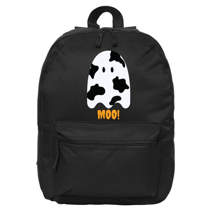 Moo Cute Funny Cow Print Ghost Halloween Tee 16 in Basic Backpack