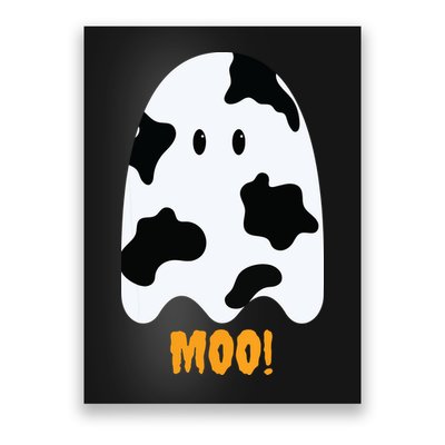 Moo Cute Funny Cow Print Ghost Halloween Tee Poster