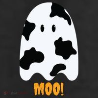 Moo Cute Funny Cow Print Ghost Halloween Tee 25L Jumbo Tote