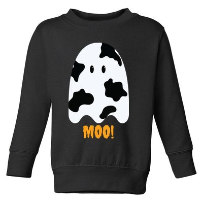 Moo Cute Funny Cow Print Ghost Halloween Tee Toddler Sweatshirt