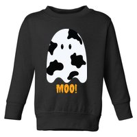 Moo Cute Funny Cow Print Ghost Halloween Tee Toddler Sweatshirt