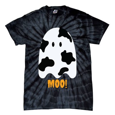 Moo Cute Funny Cow Print Ghost Halloween Tee Tie-Dye T-Shirt