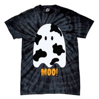 Moo Cute Funny Cow Print Ghost Halloween Tee Tie-Dye T-Shirt