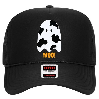 Moo Cute Funny Cow Print Ghost Halloween Tee Trucker Hat