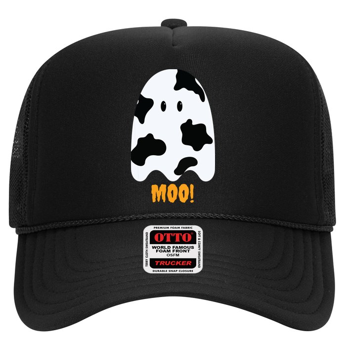 Moo Cute Funny Cow Print Ghost Halloween Tee Hat