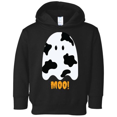 Moo Cute Funny Cow Print Ghost Halloween Tee Toddler Hoodie