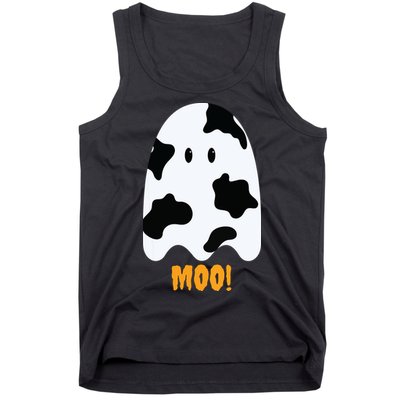 Moo Cute Funny Cow Print Ghost Halloween Tee Tank Top