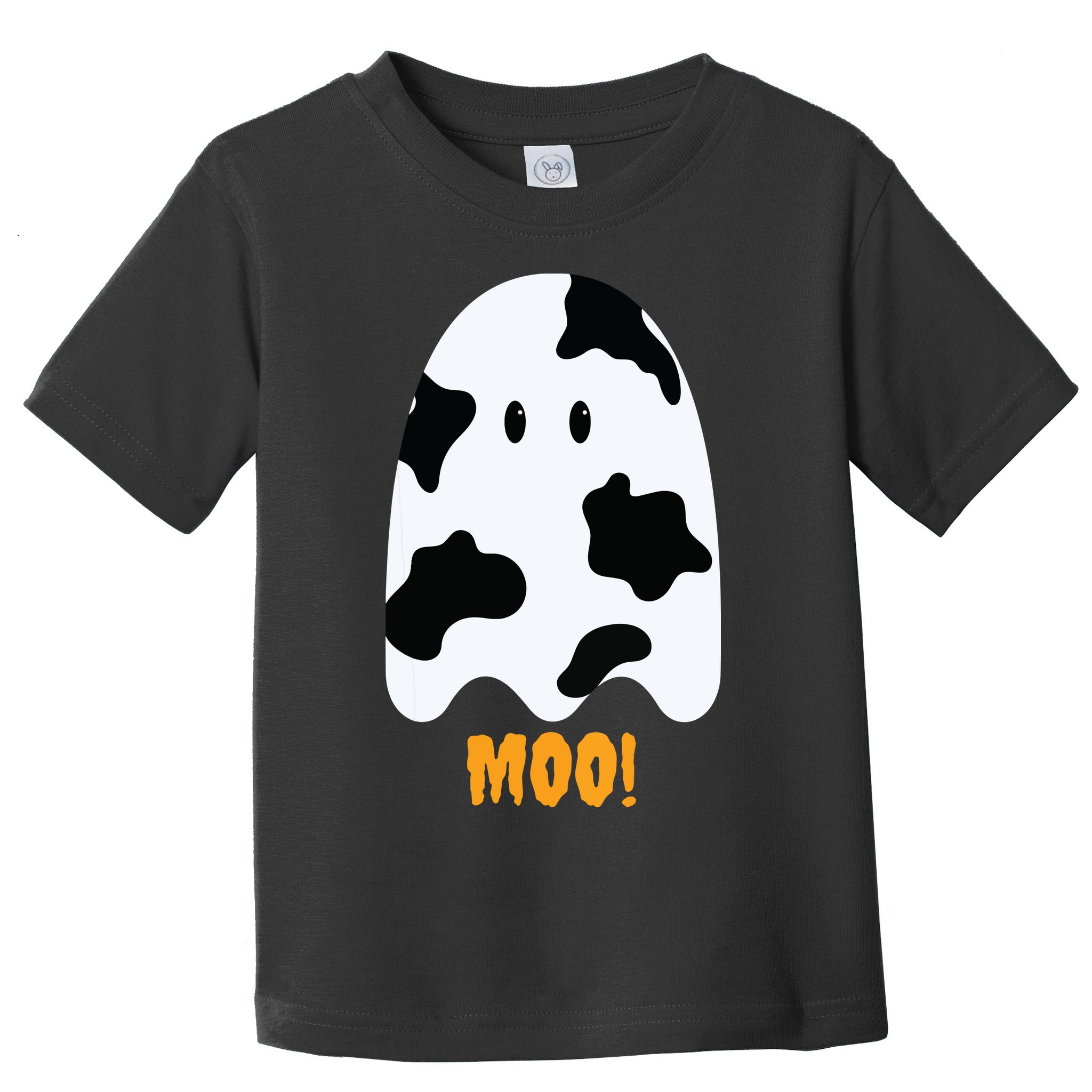 Moo Cute Funny Cow Print Ghost Halloween Tee Toddler T-Shirt