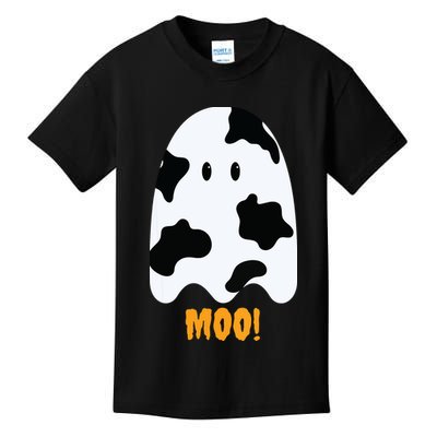Moo Cute Funny Cow Print Ghost Halloween Tee Kids T-Shirt