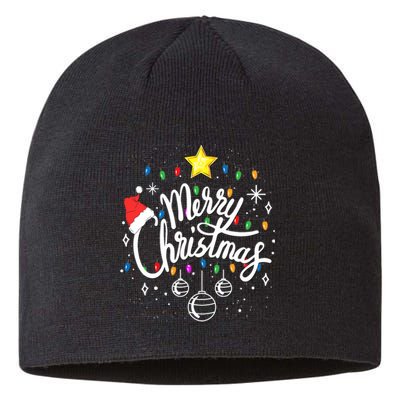 Merry Christmas Family Funny Christmas Xmas Sustainable Beanie