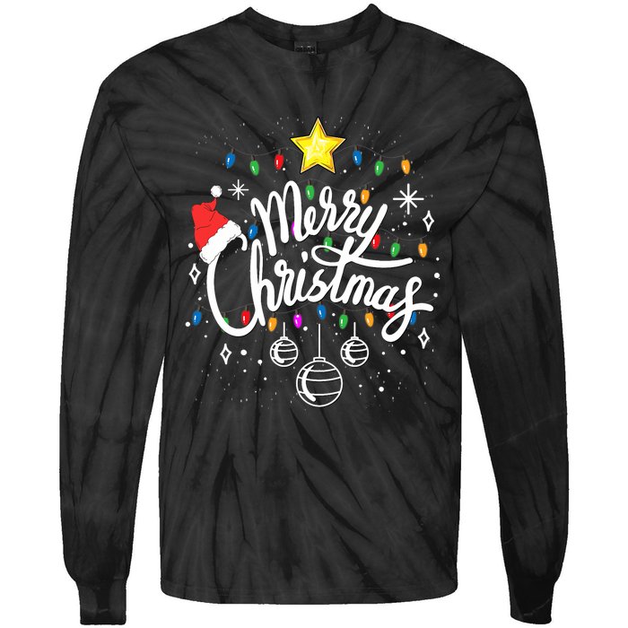 Merry Christmas Family Funny Christmas Xmas Tie-Dye Long Sleeve Shirt