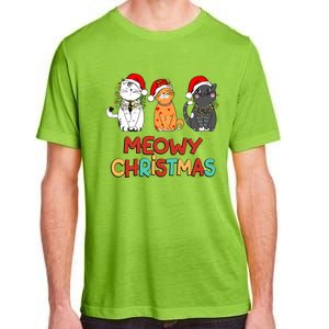 Meowy Christmas Funny Kitten Cat Kitty Lights Xmas Cute Gift Adult ChromaSoft Performance T-Shirt