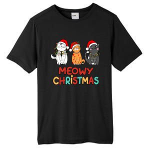 Meowy Christmas Funny Kitten Cat Kitty Lights Xmas Cute Gift Tall Fusion ChromaSoft Performance T-Shirt