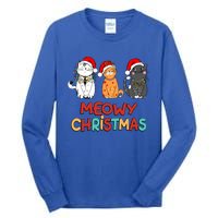 Meowy Christmas Funny Kitten Cat Kitty Lights Xmas Cute Gift Tall Long Sleeve T-Shirt