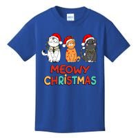 Meowy Christmas Funny Kitten Cat Kitty Lights Xmas Cute Gift Kids T-Shirt