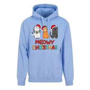 Meowy Christmas Funny Kitten Cat Kitty Lights Xmas Cute Gift Unisex Surf Hoodie