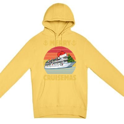 Merry Cruisemas Funny Cruise Ship Family Christmas Vintage Funny Gift Premium Pullover Hoodie