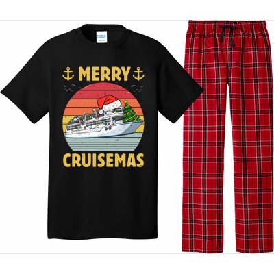 Merry Cruisemas Funny Cruise Ship Family Christmas Vintage Funny Gift Pajama Set