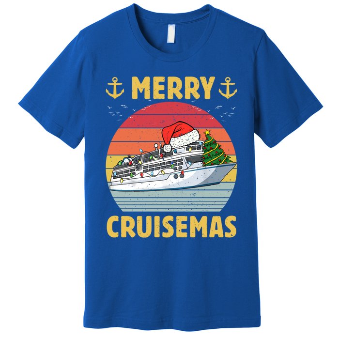 Merry Cruisemas Funny Cruise Ship Family Christmas Vintage Funny Gift Premium T-Shirt