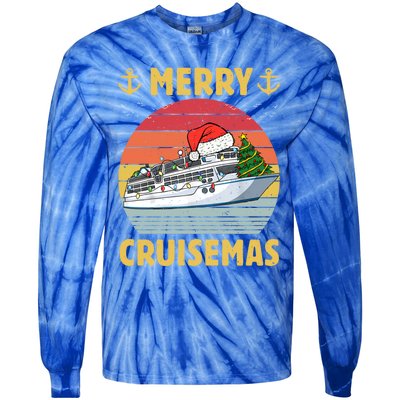 Merry Cruisemas Funny Cruise Ship Family Christmas Vintage Funny Gift Tie-Dye Long Sleeve Shirt