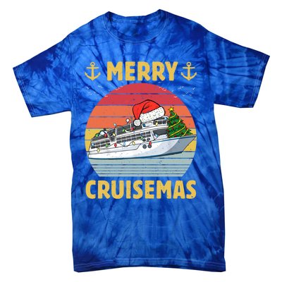 Merry Cruisemas Funny Cruise Ship Family Christmas Vintage Funny Gift Tie-Dye T-Shirt