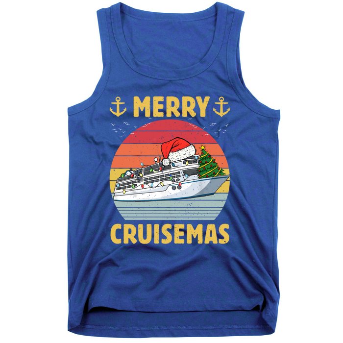 Merry Cruisemas Funny Cruise Ship Family Christmas Vintage Funny Gift Tank Top