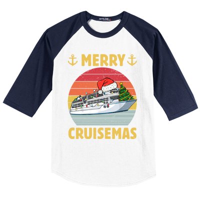 Merry Cruisemas Funny Cruise Ship Family Christmas Vintage Funny Gift Baseball Sleeve Shirt