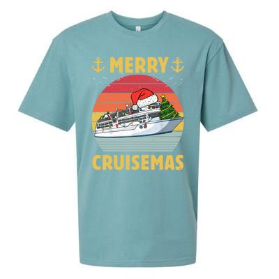 Merry Cruisemas Funny Cruise Ship Family Christmas Vintage Funny Gift Sueded Cloud Jersey T-Shirt