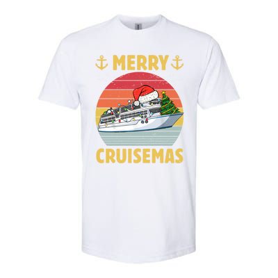 Merry Cruisemas Funny Cruise Ship Family Christmas Vintage Funny Gift Softstyle CVC T-Shirt