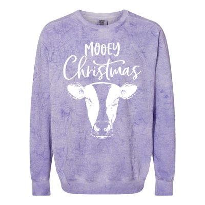 Mooey Christmas Funny Christmas Cow Gift Colorblast Crewneck Sweatshirt