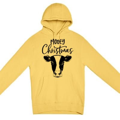 Mooey Christmas Funny Christmas Cow Gift Premium Pullover Hoodie