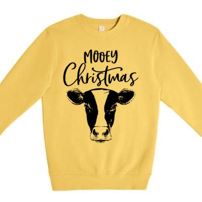 Mooey Christmas Funny Christmas Cow Gift Premium Crewneck Sweatshirt