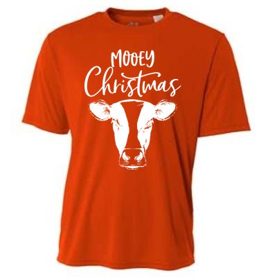 Mooey Christmas Funny Christmas Cow Gift Cooling Performance Crew T-Shirt