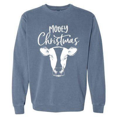 Mooey Christmas Funny Christmas Cow Gift Garment-Dyed Sweatshirt