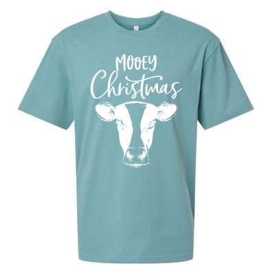 Mooey Christmas Funny Christmas Cow Gift Sueded Cloud Jersey T-Shirt