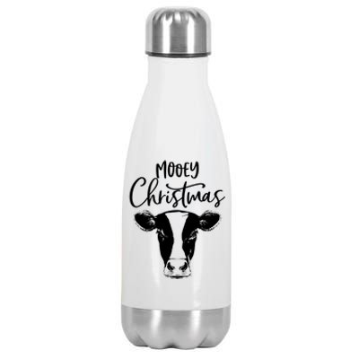 Mooey Christmas Funny Christmas Cow Gift Stainless Steel Insulated Water Bottle