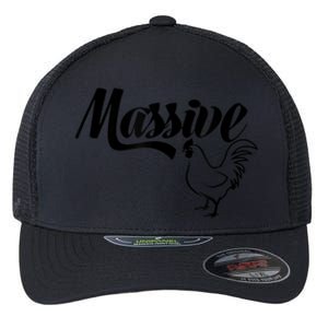 Massive Cock Funny Rooster And Cockerel Chicken Design Flexfit Unipanel Trucker Cap