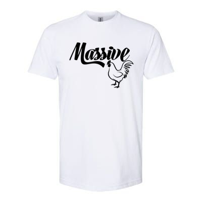 Massive Cock Funny Rooster And Cockerel Chicken Design Softstyle® CVC T-Shirt