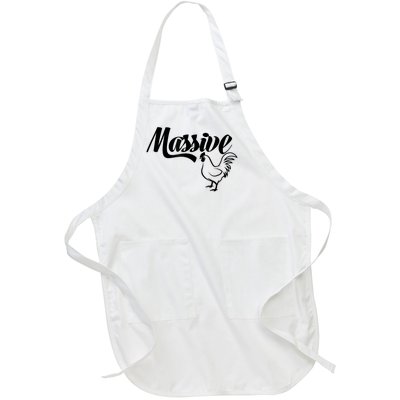 Massive Cock Funny Rooster And Cockerel Chicken Design Full-Length Apron With Pockets