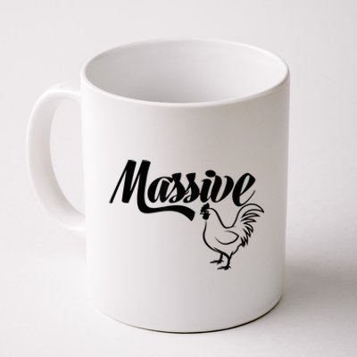 Massive Cock Funny Rooster And Cockerel Chicken Design Coffee Mug