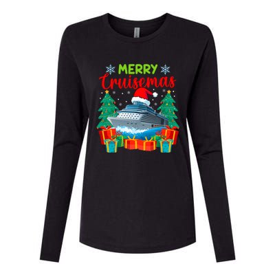 Merry Cruisemas Family Cruise Christmas Funny Boat Trip Womens Cotton Relaxed Long Sleeve T-Shirt