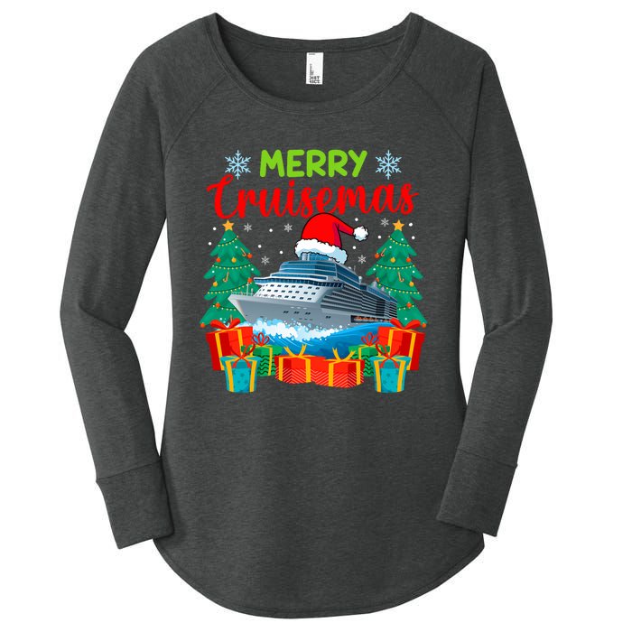 Merry Cruisemas Family Cruise Christmas Funny Boat Trip Women's Perfect Tri Tunic Long Sleeve Shirt