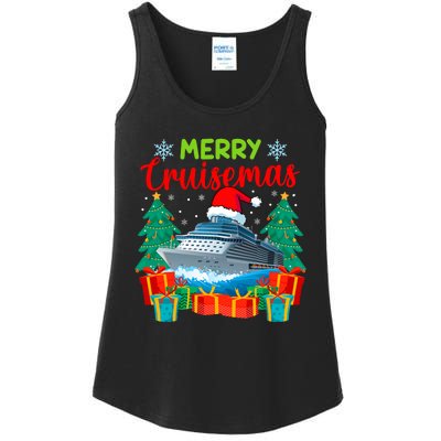 Merry Cruisemas Family Cruise Christmas Funny Boat Trip Ladies Essential Tank