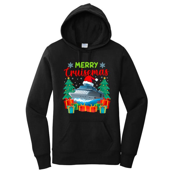 Merry Cruisemas Family Cruise Christmas Funny Boat Trip Women's Pullover Hoodie